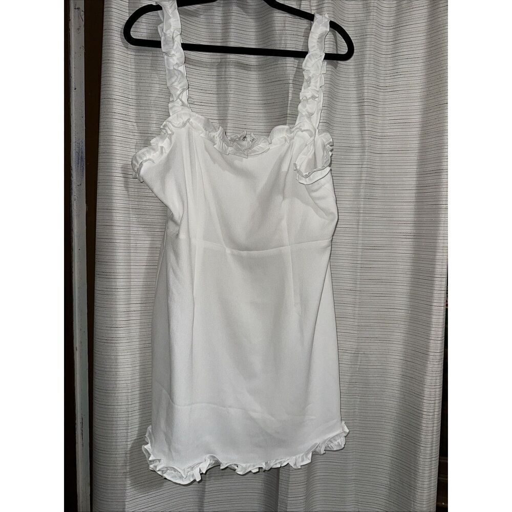 Superdown Arabella NWT White Ruffle Mini Dress Size XL - Picture 4 of 7